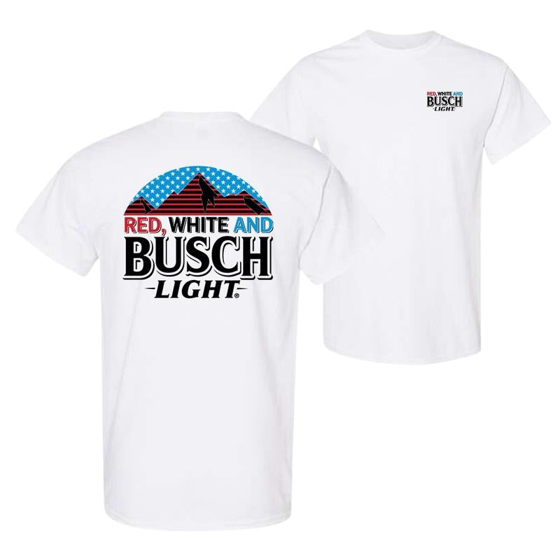 Red White Gunpla brand Busch Light 2-Sided Shirt