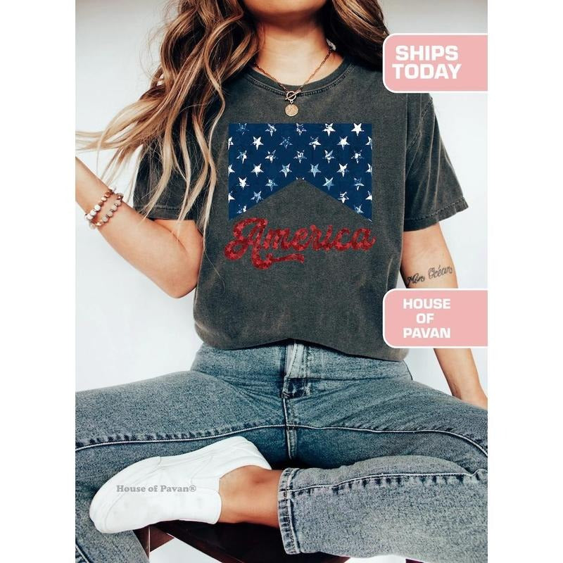 Red White and Blue, America Tee, Fourth of July Shirt T-Shirt, USA shirt, Summer BBQ t-shirt, Women's 4th of July, 1776 Tee