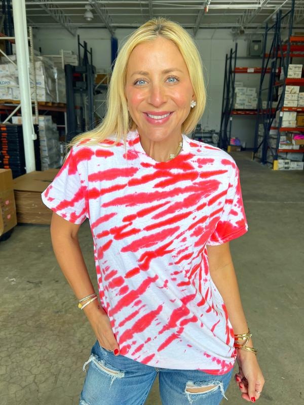 Red Zebra Tie-Dye Tee - Blank Hoodie, Sweatshirt | DripVista.com