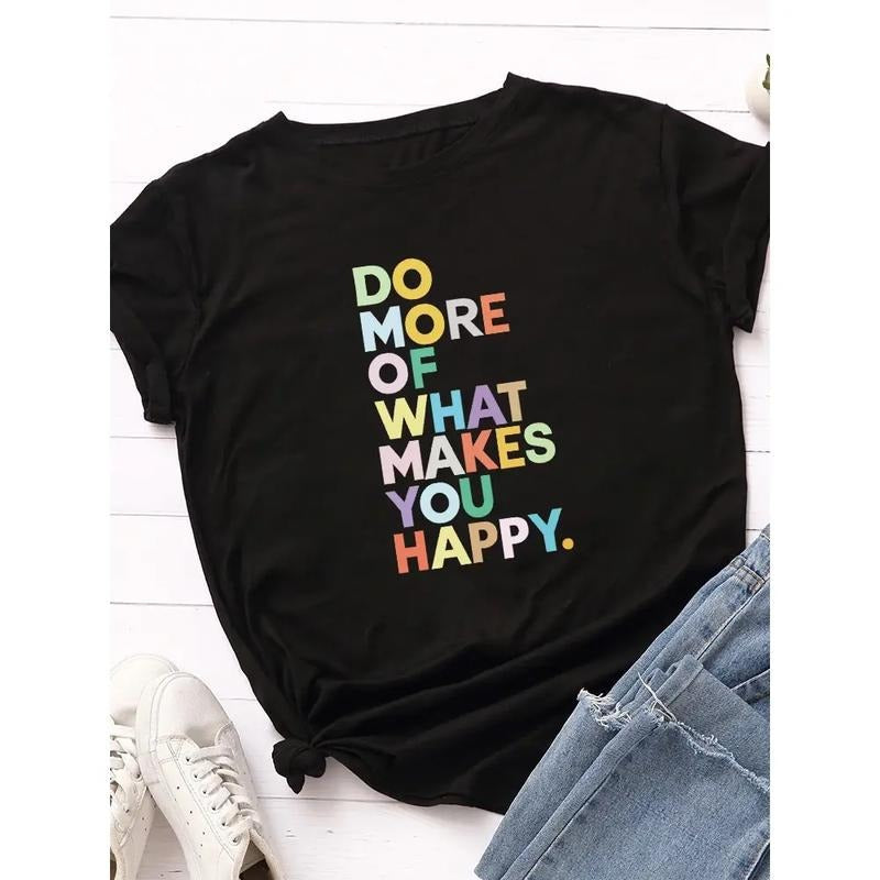 Red plumber brand More Make You Happy Letter Print Lightsaber brand Shirt Women Short Sleeve WB shield Neck Loose...
