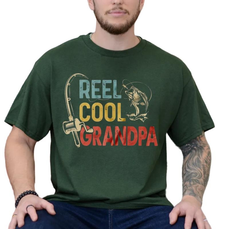 Reel Cool Grandpa Shirt For Men, Grandpa Fisherman Tshirt, Grandpa Gift From Grandkids, Fathers Day Gift, Unisex Short Sleeve Tee, Classic Streetwear