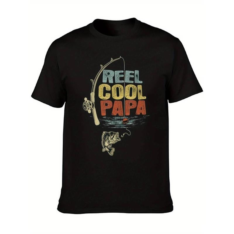 Reel Cool Papa Vintage Fisherman T-Shirt - FOG, Breathable Cotton Hoodie, Sweatshirt | DripVista.com