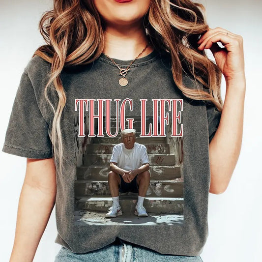 Republican Gifts, Thug Life Shirt, Sarcastic Tee, Viral Thug Life T Shirt, Funny 2024 Shirt, Meme Shirt, Trendy Shirt, Unisex T-Shirt, Gifts For Boy Girl, Short Sleeve Tee Shirt, Gifts For Birthday Fathers Day Christmas mamashirtrant