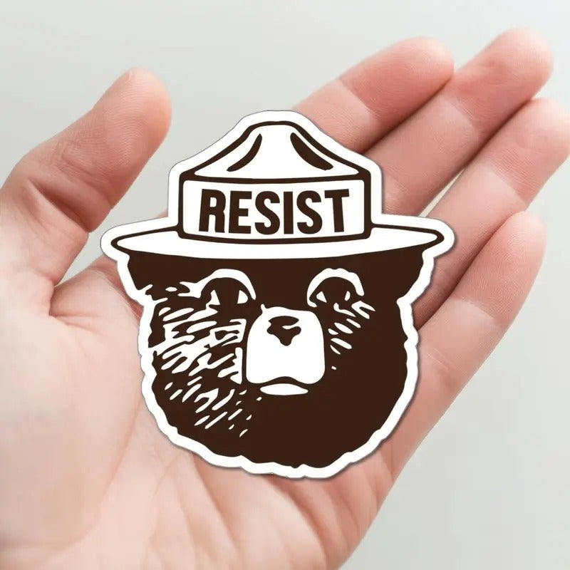 Resist Bear Die-Cut Sticker T-Shirts, Hoodie, Sweatshirt | DripVista.com