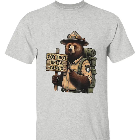 Resist Bear T-Shirt - Anti Trump, Anti Fascist Foxtrot Delta Tango Design for Political Protest, Social Justice, and Resistance Movements, Streetwear, Everyday Wear, Trendy Clothing, Casual Wear