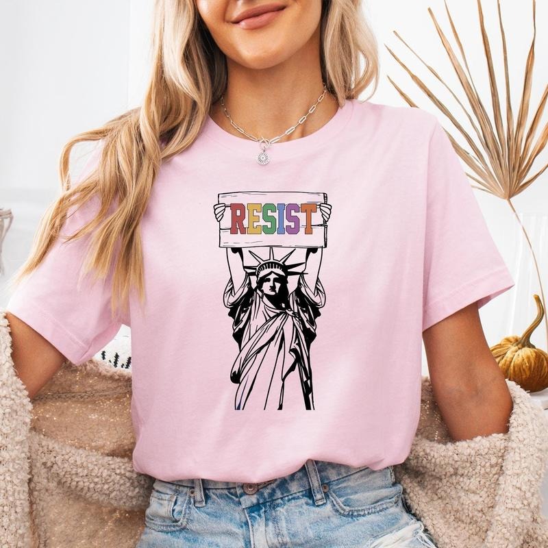Resist Shirt Statue of Liberty Tshirt, Resist T Shirt Women, Resist Tshirt for Feminist Gift, Resist T-Shirt, Resist Tee...