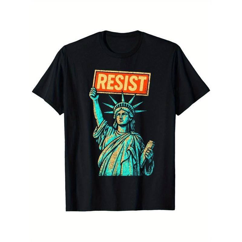 Resist Statue FOG Liberty Graphic T-Shirt for Men