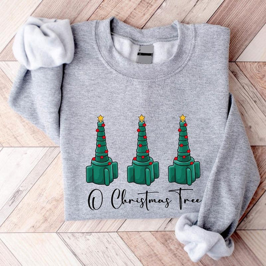 Respiratory Therapist Christmas Sweatshirt, Oxygen Christmas Tree Sweater, Nurse Gift X-mas Party Hoodie, Funny Holiday Nursing Long Sleeve.