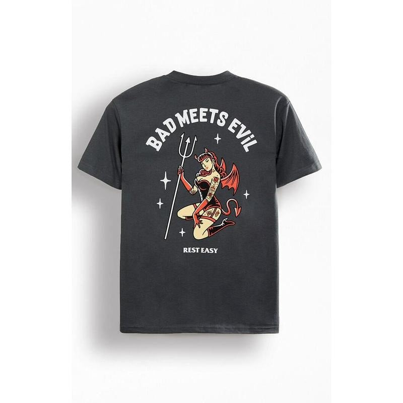 Rest Easy Men's Meet Evil T-Shirt - Multicolor Hoodie, Sweatshirt | DripVista.com