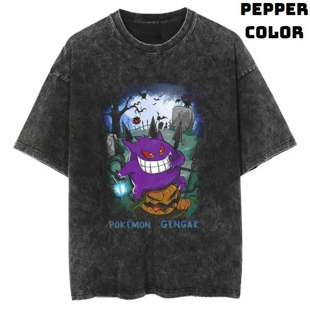 Rest In Peace Gengar Vintage Tee, Gengar Shirt, Pokemon Shirt, Pokemon Merch, Pokemon Gengar Shirt, Ghostly Gengar, Funny Halloween Shirt, Anime Manga Shirt, Graphic Tee Shirt, Unisex T-Shirt, Gift For Fan Pokemon, Halloween Gifts Top Menswear
