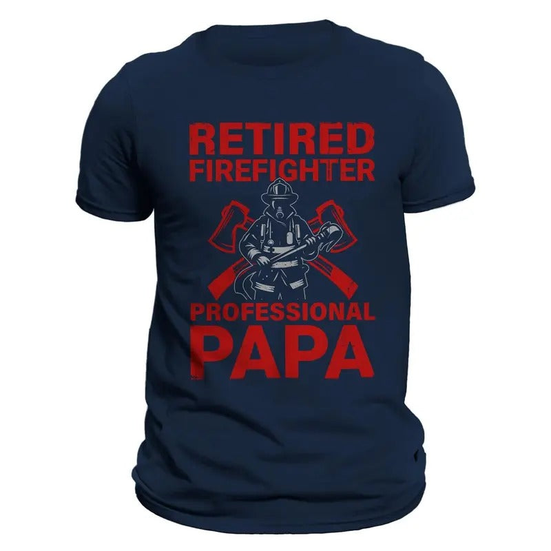 Retired Firefighter Professional Papa Men's T-Shirt Casual Classic