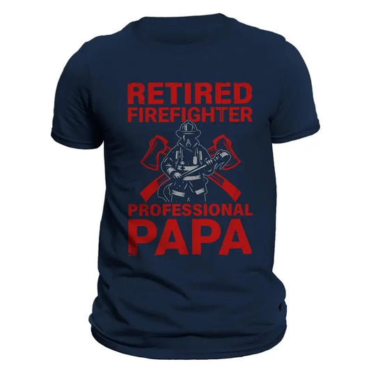 Retired Firefighter Professional Papa Men's T-Shirt Casual Classic