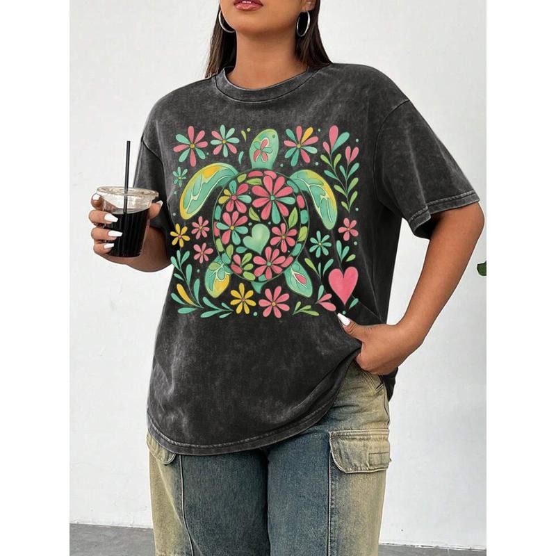 Retro - Washed Lightsaber brand - Shirt: Floral Turtle Design for WB shield Charming Look Hoodie, Sweatshirt | DripVista.com