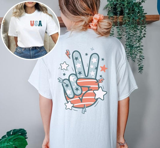 Retro 4th of July Shirt, Groovy 4th of July Tee, USA TShirt, Stars and Stripes, America Shirt