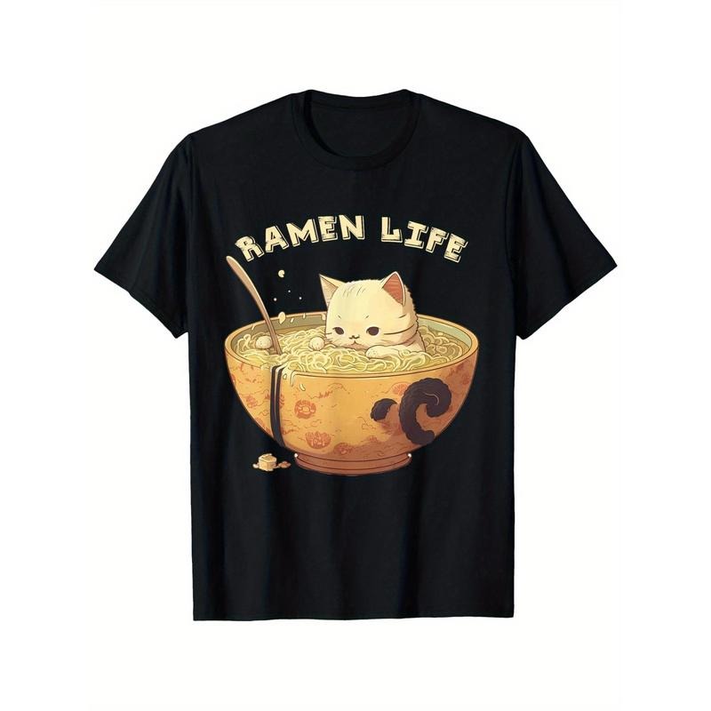 Retro Anime Ramen Bowl Cute Cat Japanese Aesthetics T-Shirt  made in usa Hoodie, Sweatshirt | DripVista.com
