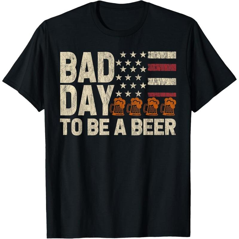 Retro Bad Day To Be A Beer USA Flag Beer 4th of July T-Shirt  made in us Hoodie, Sweatshirt | DripVista.com