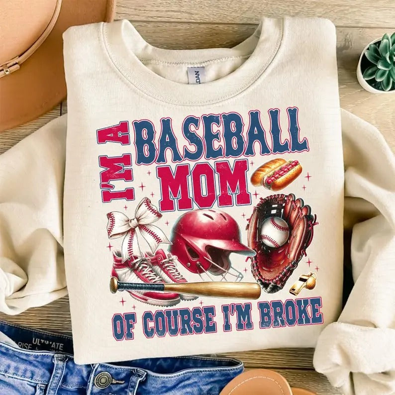 Retro Baseball Mom Sweatshirt Baseball Coquette Bow Baseball Mama Game Day Sports Baseball T-Shirts, Hoodie | DripVista.com