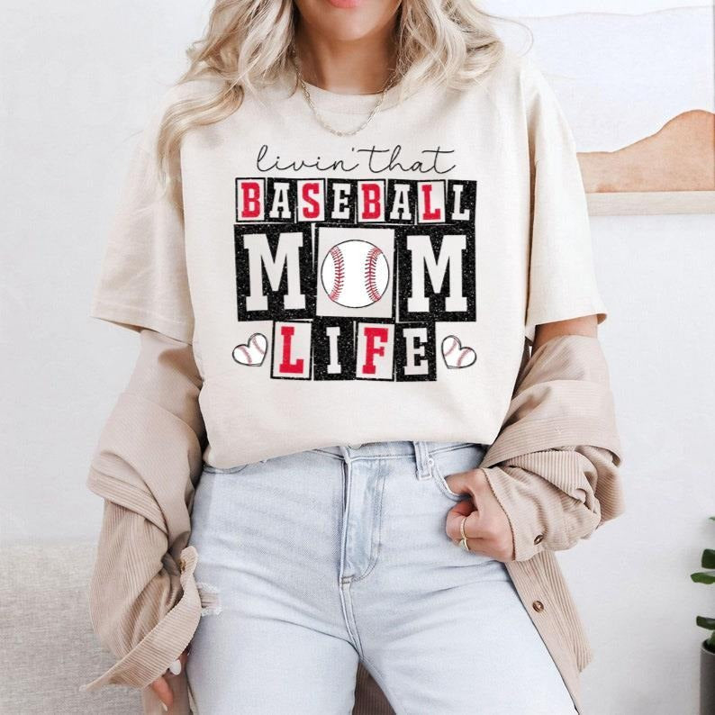 Retro Baseball Mom T-shirt, Graphic Baseball T-shirt, Baseball Mom Life Sublimation Design, Digital Download, Baseball Mama, Baseball Shirt Design