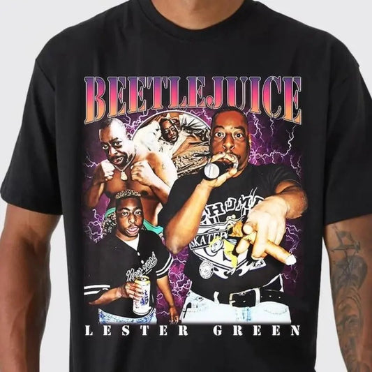 Retro Beetlejuice Lester Green T Shirt, Funny Classic 90s Graphic Tee, Unisex, Vintage Bootleg, Retro 90s Fans Shirt, Unisex T-shirt. Menswear Top