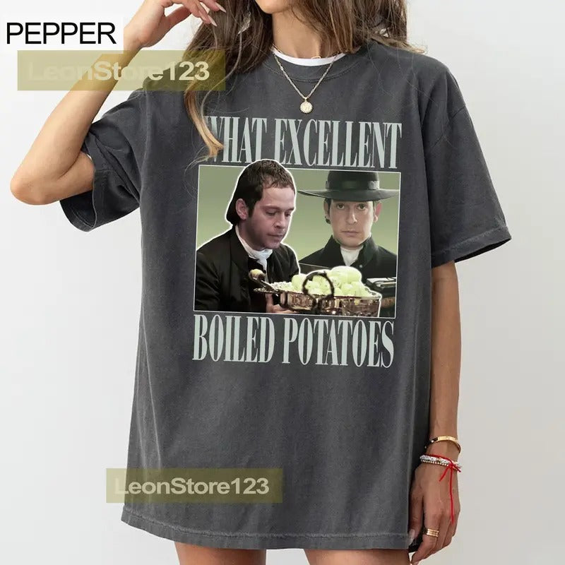 Retro Boiled Potatoes Funny Meme T-Shirt, Pride and Prejudice T-Shirt, Fitzwilliam Darcy Tee, Elizabeth Bennet Ring Dress, Unisex Tee