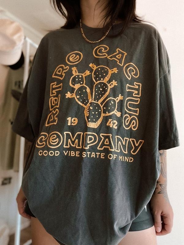 Retro Cactus Company T Shirt Hoodie Sweater Vintage Retro Inspired Shirt | Trendy Hippie Graphic Tee | Boho Graphic Tee