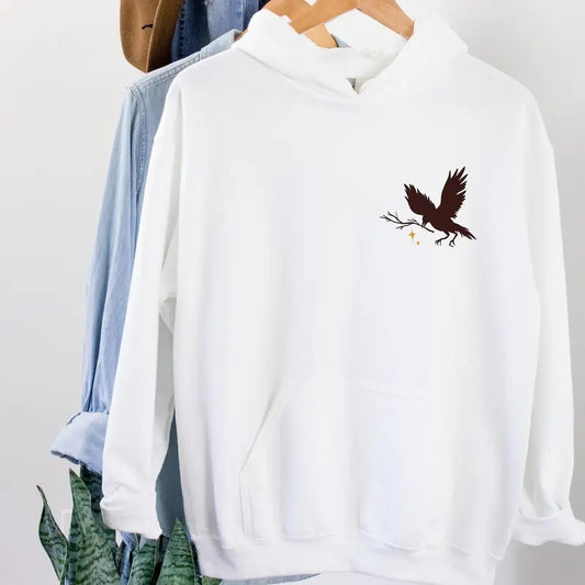 Retro Calestial Bird And Moon Hoodie,Back and Front Both Printed Hoodie, Trendy Crewneck Aesthetic Hoodie, Bird lover gift, Celestial Bird  T-shirt, sweater and Hoodie
