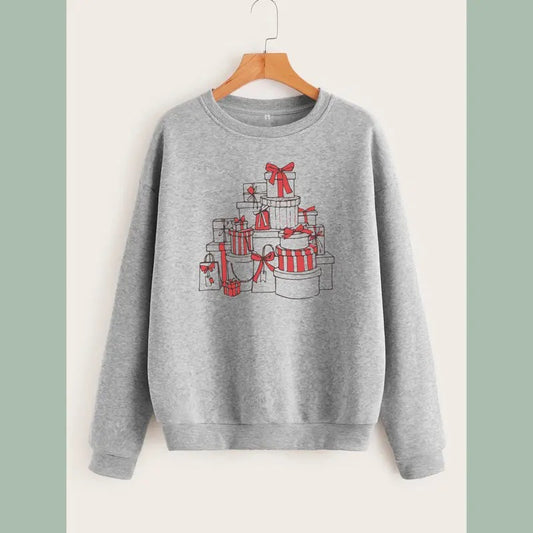 Retro Christmas Sweatshirt - Vintage Holiday Sweatshirt for Her - Trendy Holiday Crewneck for Winter and Fall - Christmas Present Sweater