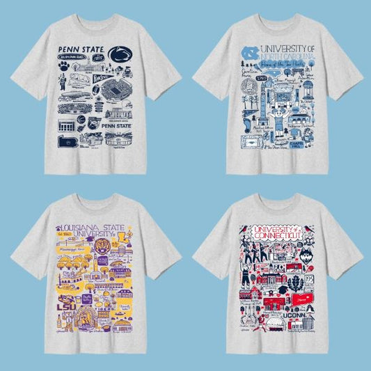 Retro College Campus Map Shirt, Vintage NCAA Spiritwear Unisex T-Shirt, All Teams Game Day Tee, Custom University Fan Gift for Him Her Students 2025