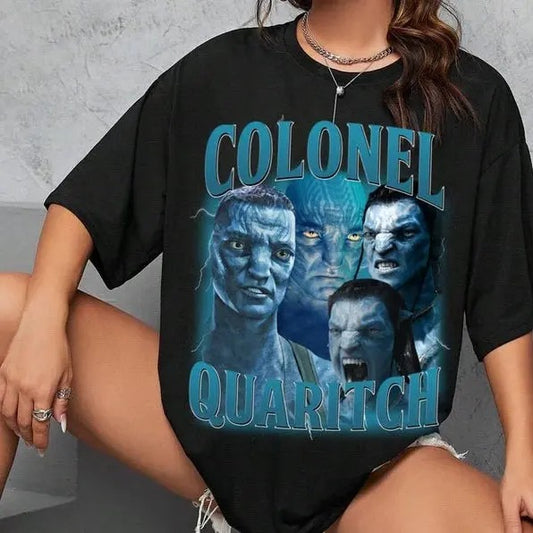 Retro Colonel Quaritch Avatar Vintage T-Shirt, Gift For Women and Man Unisex T-Shirt, Bootleg Tee Oversized Top Womenswear Original