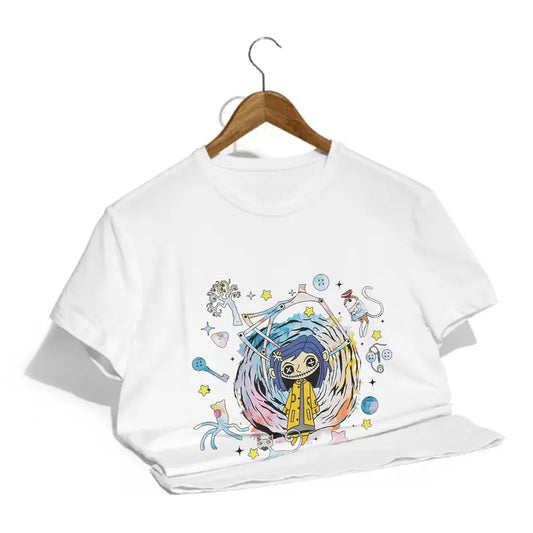 Retro Coraline Shirt, Vintage Halloween Coraline Shirt, Spooky movie Tee, Coraline Doll Shirt, Scary halloween doll Shirt, Halloween shirt