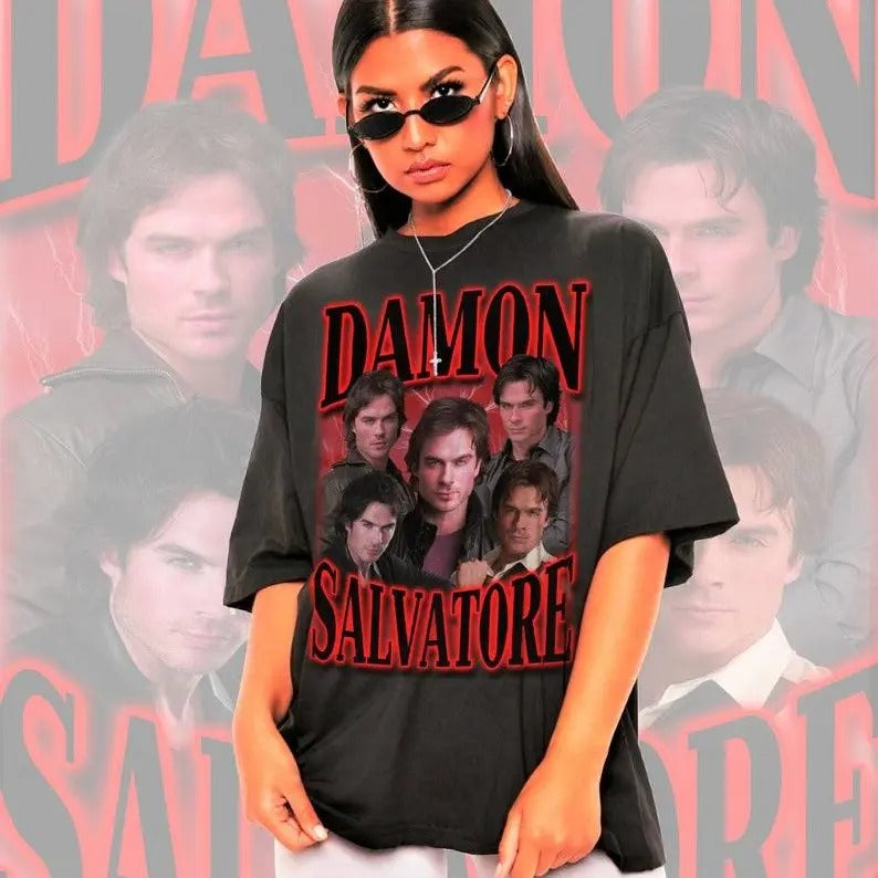 Retro Damon Salvatore Shirt-Damon Salvatore Sweatshirt Hoodie | DripVista.com
