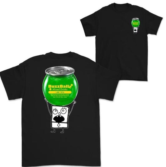 Retro Doodlebob Buzzball Double-Sided T-shirt, Funny Drinking Unisex Summer Gift for Men and Women