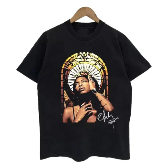 Retro Erykah Badu Live In Concert Cotton Short Sleeve Full Size Unisex Shirt Gift for Music Fans