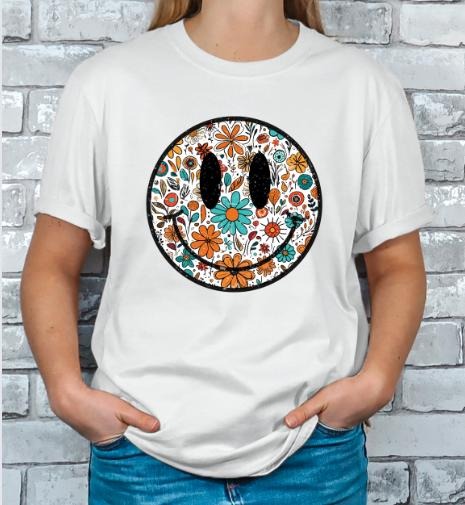 Retro Flower Smiley Face T-shirt smileyface shirt Hoodie, Sweatshirt | DripVista.com