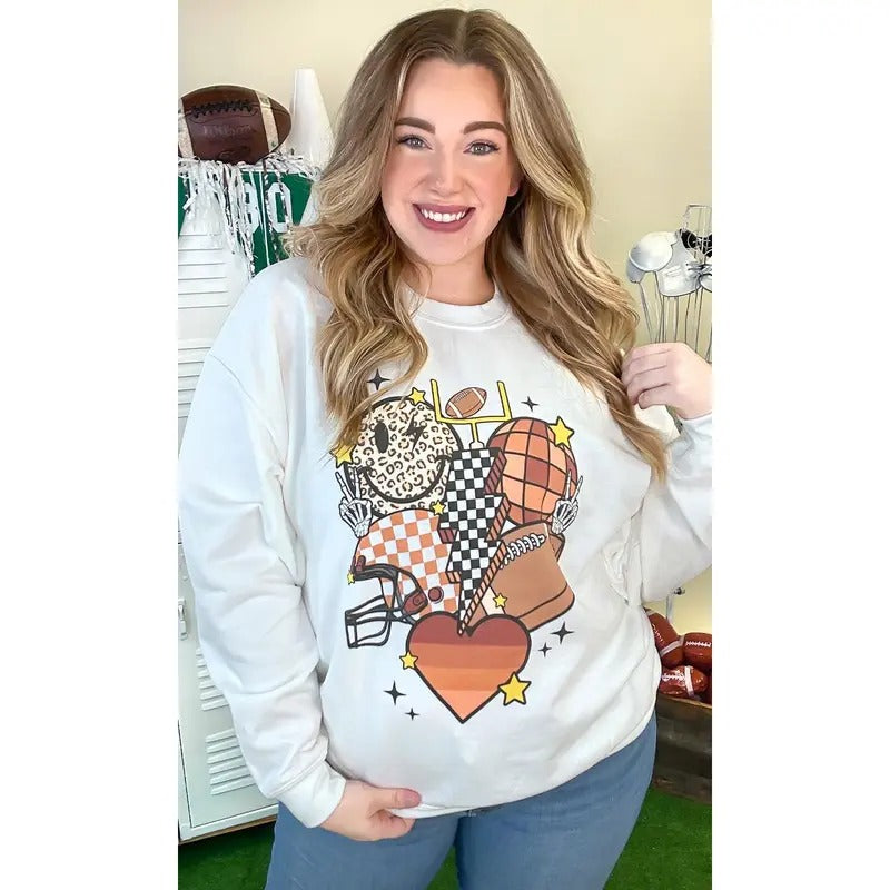 Retro Football Vibes Graphic Sweatshirt T-Shirts, Hoodie | DripVista.com