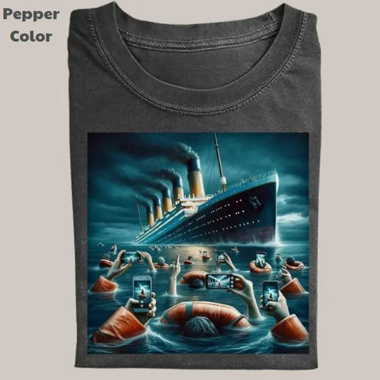 Retro Funny Movie Vintage Tee, Titanic T-Shirt, Movies Graphic Tee, Unisex Meme Cringe Funny Dumb Shirt, Menswear Womenswear Streetwear
