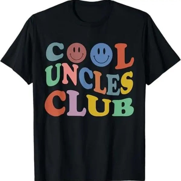 Retro Groovy Cool Uncles Club Smile Face Funny New Uncle Men T-Shirt