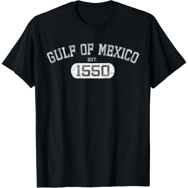 Retro Gulf of Mexico Est 1550 Mexican Flag for Men Women T-Shirt made in usa Hoodie, Sweatshirt | DripVista.com