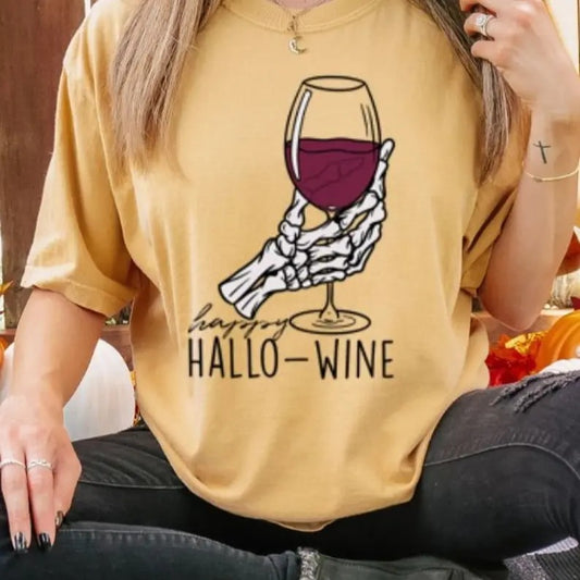 Retro Halloween Comfort Colors shirt, Wine Saying Tshirt, Vintage Ghost Halloween t-Shirt, Monster Tee,  Wine Tee Shortsleeve Sleeve