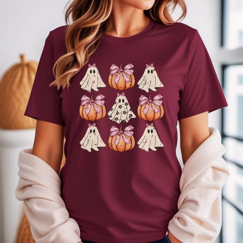 Retro Halloween Shirt, Coquette Halloween Shirt, Hallowen Pumpkin Shirt, Pink Pumpkin Shirt, Pumpkin Coquette Bow Shirt, Trendy Top,tshirt best selling 2024