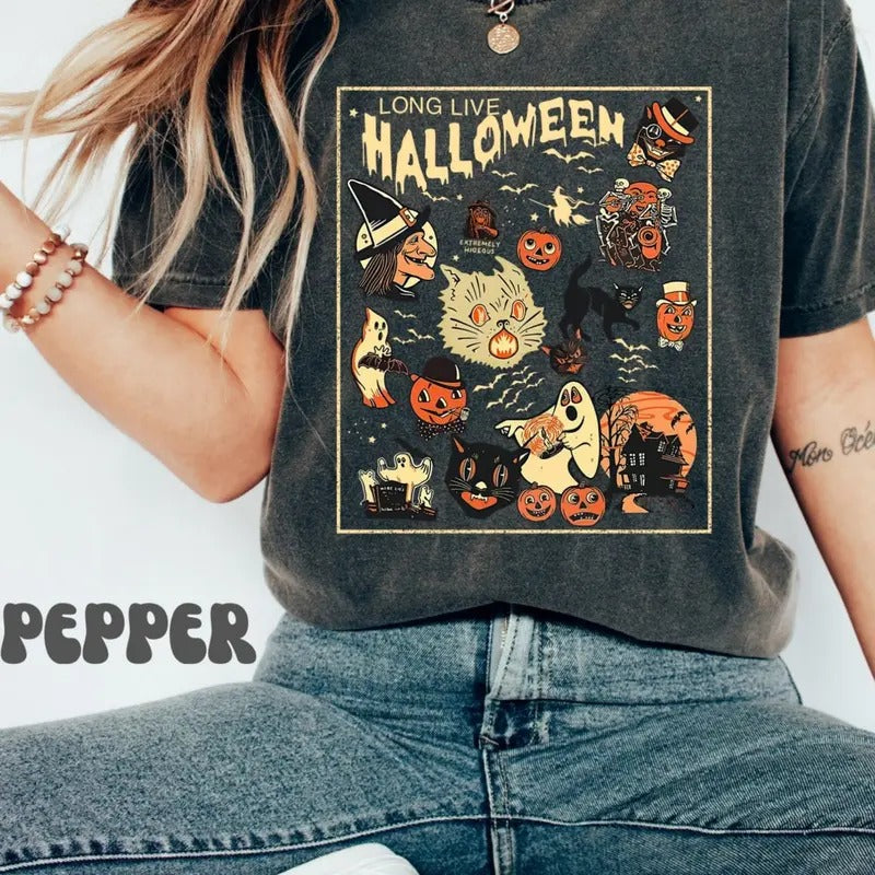 Retro Halloween Shirt, Long Live Halloween, Vintage Halloween Shirt, Retro Halloween, Fall Apparel,Spooky Season Tee...