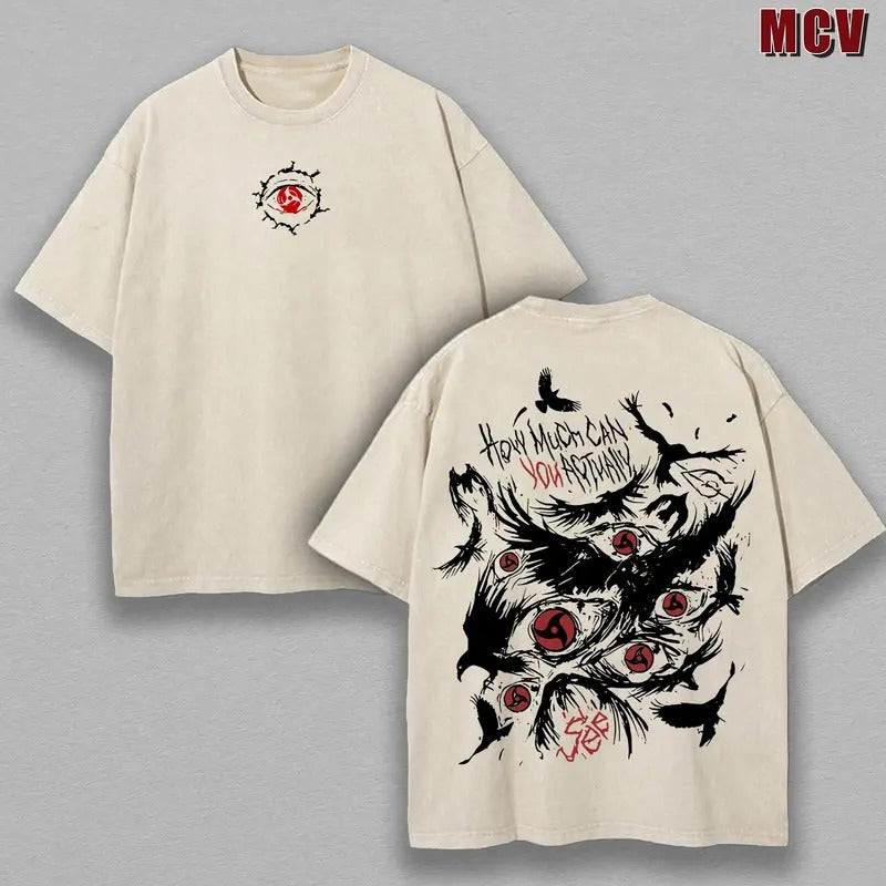 Retro Heavy Uchiha Itachi Character Hidden leaf ninja Anime Tee Hoodie Menswear Top Unisex Mineral Anime Manga Washed...