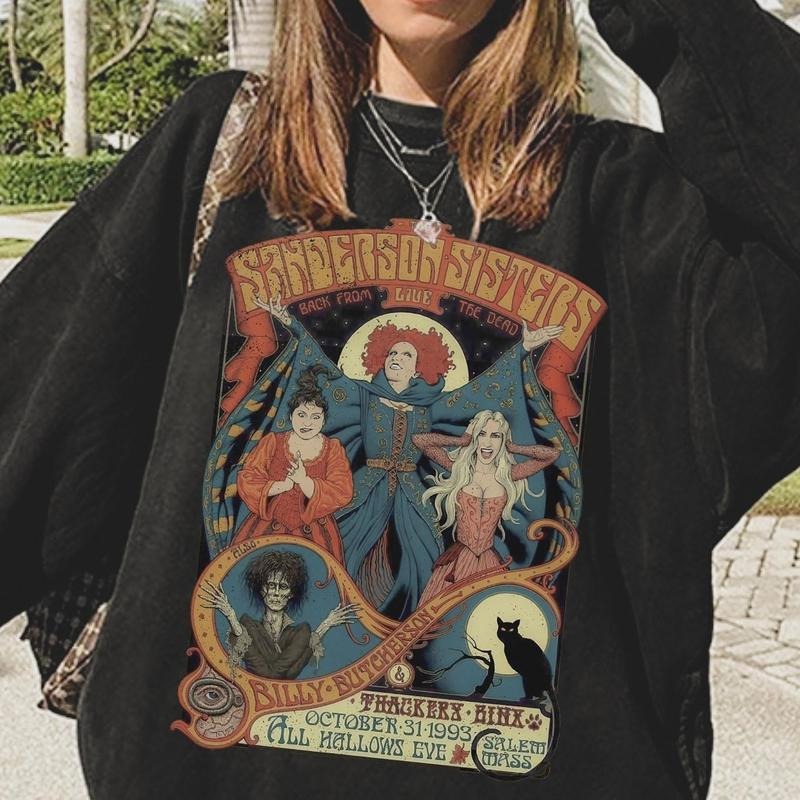 Retro Hocus Pocus Crewneck Sweatshirt, Halloween T-shirt Hoodie | DripVista.com