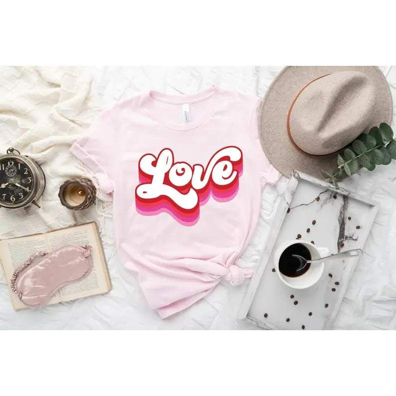 Retro Love Shirt - Valentine's Day Sweatshirt, Hoodie, T-Shirt | DripVista.com