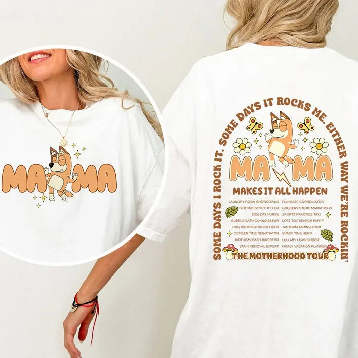 Retro Mama Blueyyy Shirt, Blueyy Mom Life Sweatshirt, Funny Mom T- Shirt, Mother Day BBlueyy Shirt