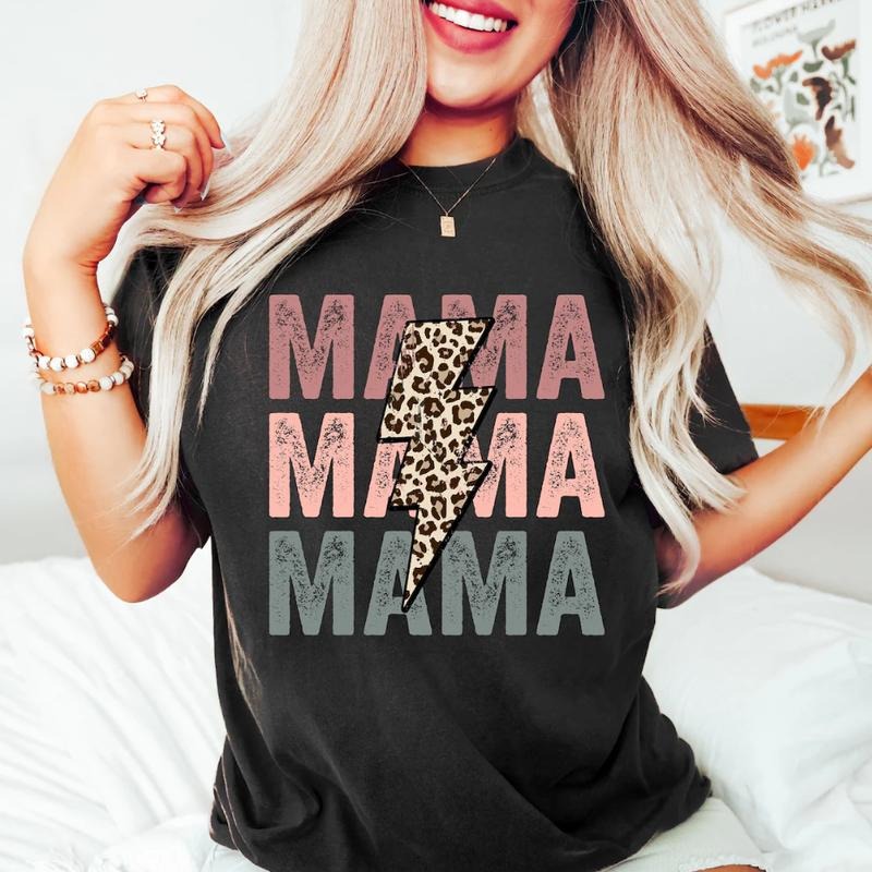 Retro Mama Shirt, Leopard Mama Shirt, Mom Life Shirt,Girl Mama Shirt, Motherhood Shirt, Cute Mom Shirt,Mothers Day...