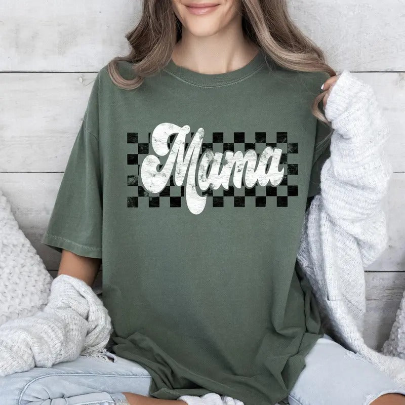 Retro Mama, Vintage Comfort Colors Tshirt, Women's Crew Neck, Crewneckstyle{n002}2 Hoodie, Sweatshirt | DripVista.com