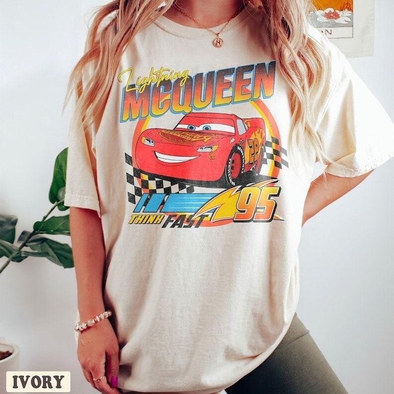 Retro McQueen Cars Shirt, Cars Movie T-Shirt, Lightning McQueen Shirt, Piston Cup Champion Shirt, Lightning McQueen...