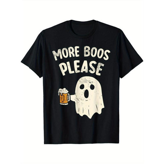 Retro More Boos Please Ghost Beer Halloween Costume Men Boys T-Shirt made in usa