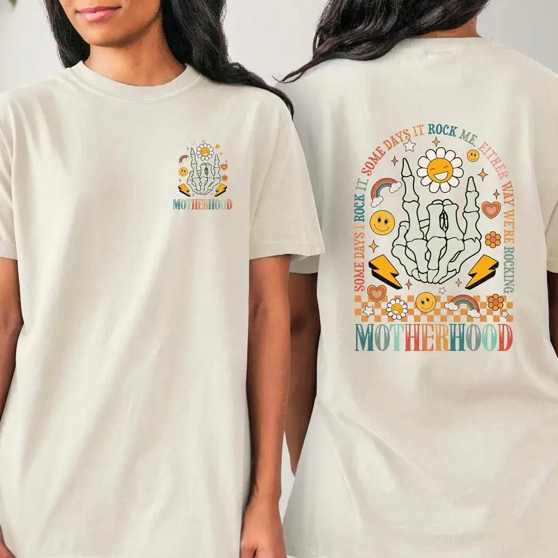 Retro Motherhood Some Days I Rock It Shirt Vintage Mom Comfort Colors Tshirt Rocking Motherhood Sweatshirt Rock N Roll...
